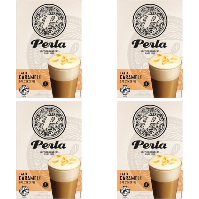 Perla Huisblends Latte caramel oploskoffie 4-pack