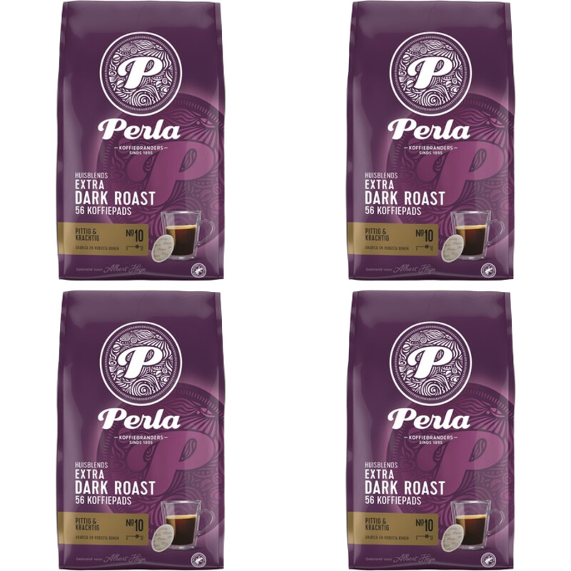 Perla Huisblends Extra dark roast koffiepads 4-pack