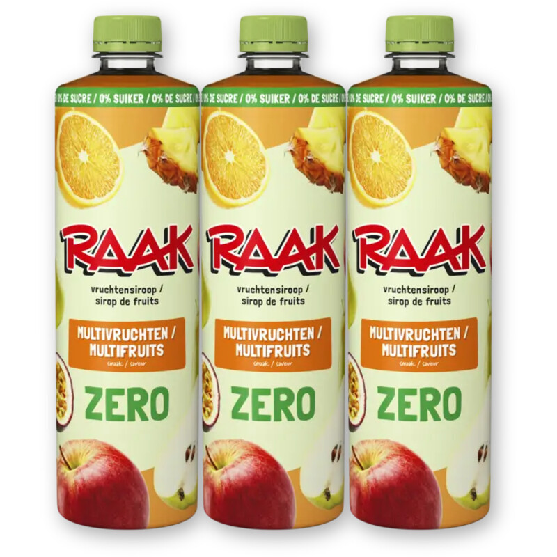 Raak Vruchtensiroop multivruchten zero 3-pack