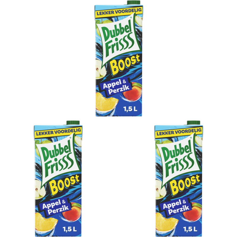DubbelFrisss Boost Appel-Perzik 3-pack