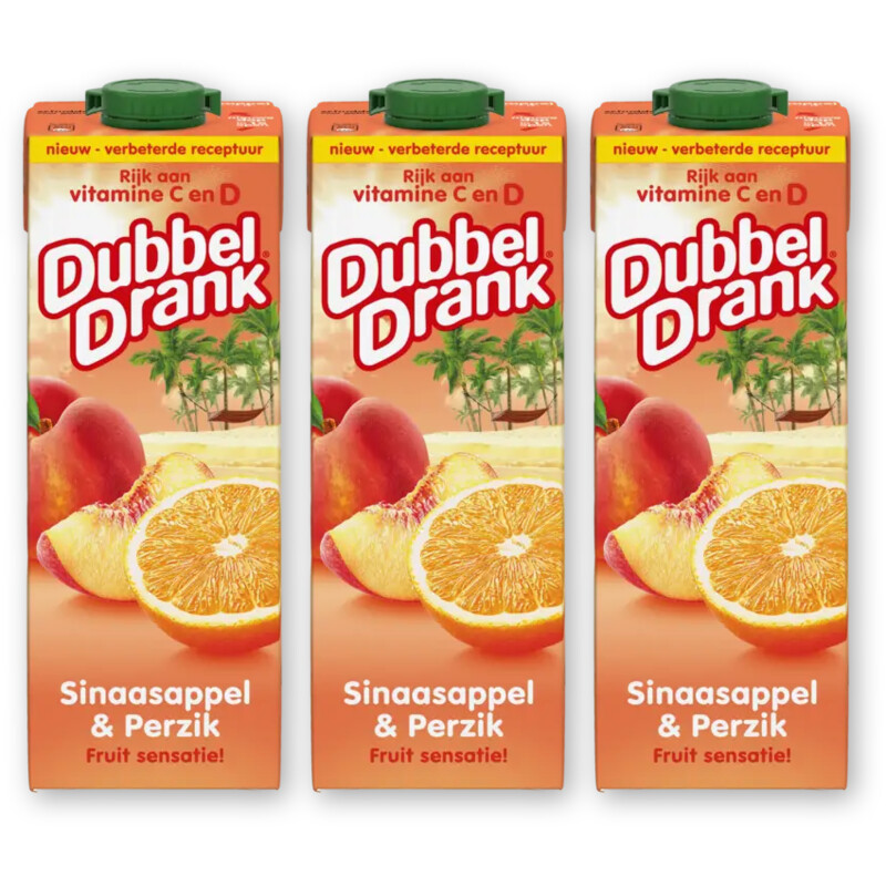DubbelDrank Sinaasappel & perzik 3-pack