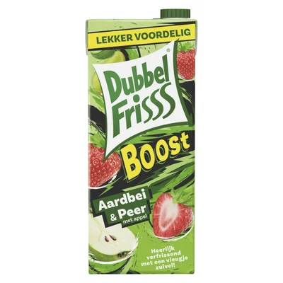 DubbelFrisss Boost aardbei & peer met appel
