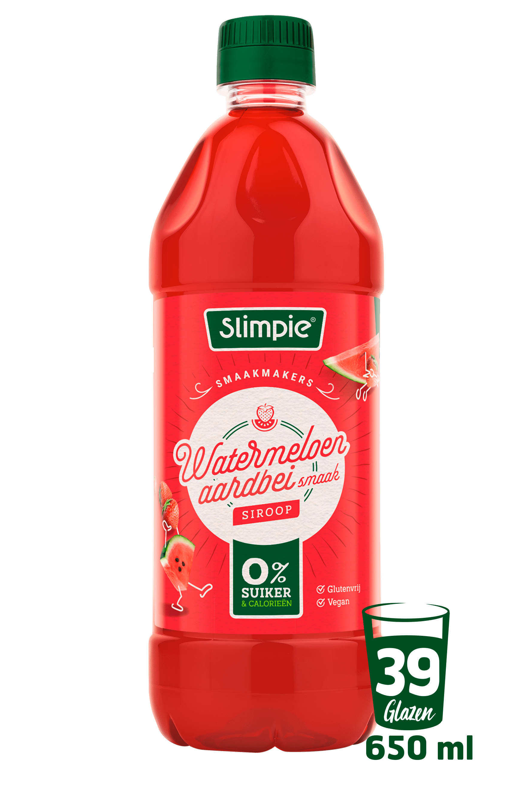 Slimpie Watermeloen aardbei siroop 0% suiker