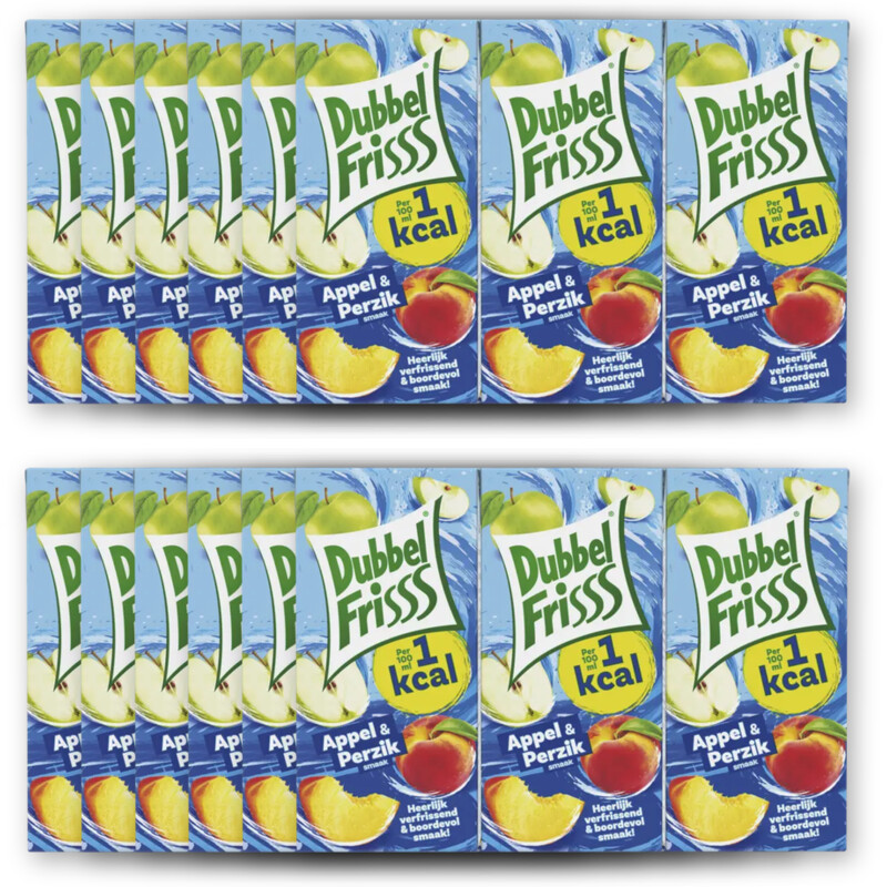 DubbelFrisss Appel & perzik 72-pack