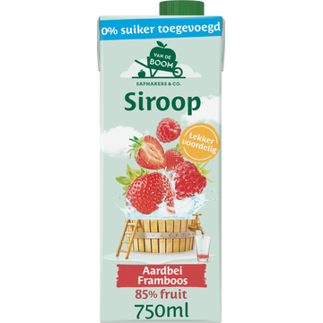 Van de Boom Aardbei framboos siroop 0% suiker