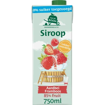 Van de Boom Aardbei framboos siroop 0% suiker