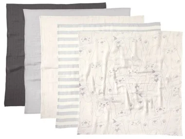 lupilu® 5 unisex hydrofiele doeken 78 x 78 cm