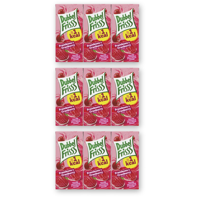 DubbelFrisss 1kcal framboos & cranberry 18-pack