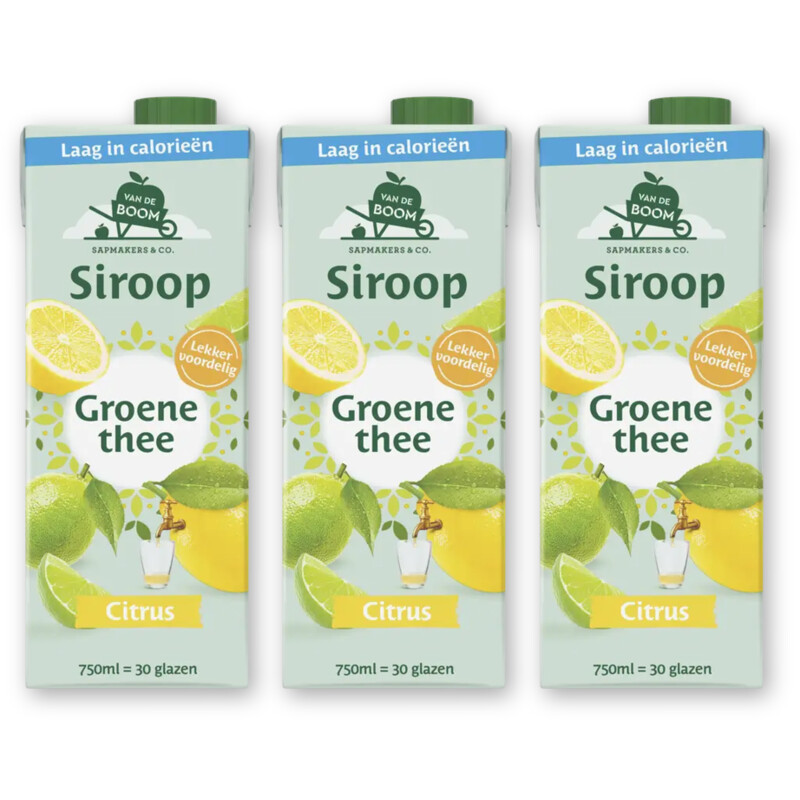 Van de Boom Groene thee citrus siroop 3-pack