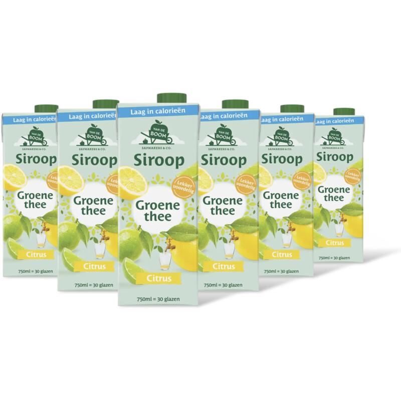 Van de Boom Groene thee citrus siroop 6-pack