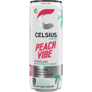 Celsius Sparkling peach vibe