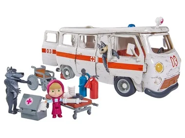 Simba Masha en de beer ambulance speelset
