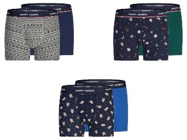 Happy Shorts Set van 2 heren kerstboxers