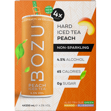 Bozu Hard iced tea peach 4-pack