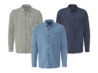 LIVERGY® Licht getailleerd katoenen overhemd