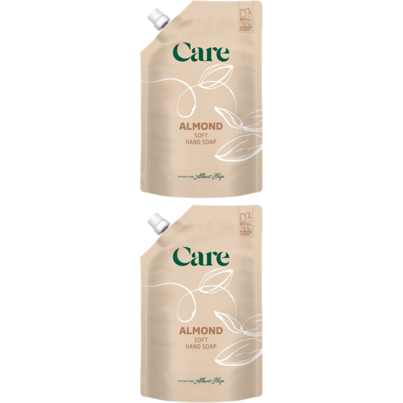 Care Almond soft hand soap refill 2-pack
