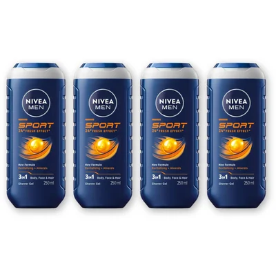 NIVEA Men sport fresh effect shower gel 4-pack