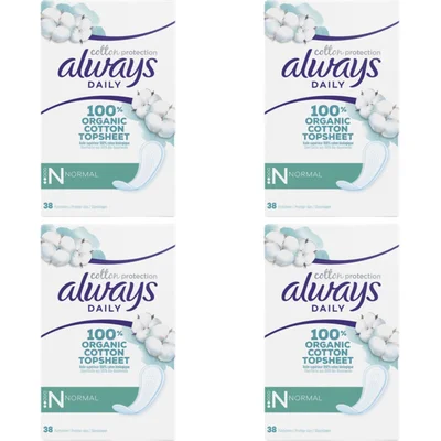 Always Inlegkruisjes bio cotton normal 4-pack