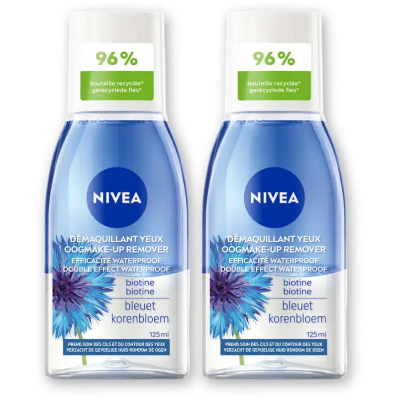 NIVEA Double effect oogmake-up remover 2-pack