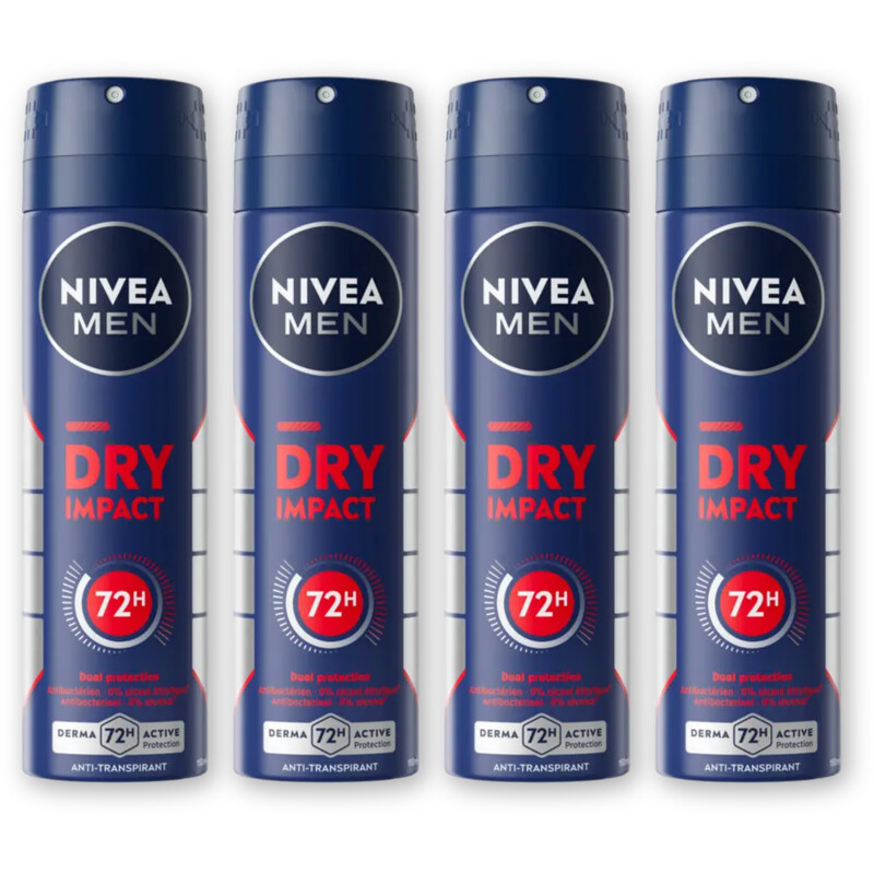 NIVEA Men dry impact deodorant spray 4-pack