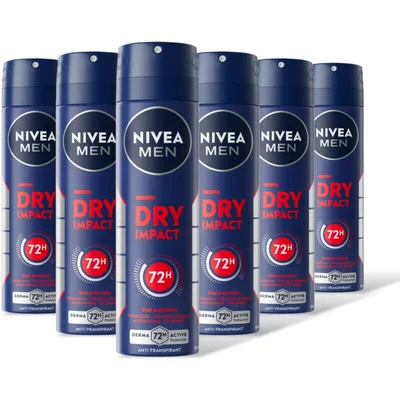 NIVEA Men dry impact deodorant spray 6-pack
