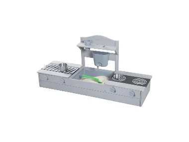 roba 2-in-1 balkon zandbak met speelgoed keuken