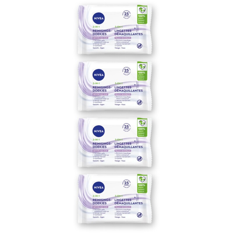NIVEA Sensitive reinigingsdoekjes 4-pack
