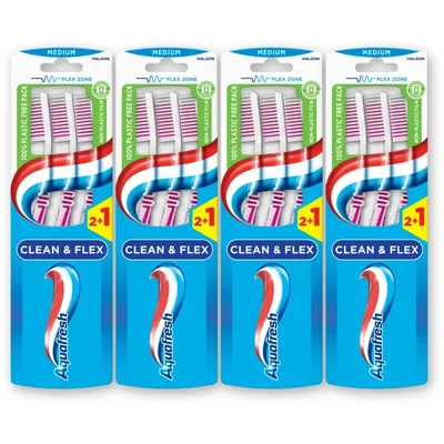 Aquafresh Clean & flex medium tandenborstel 4-pack
