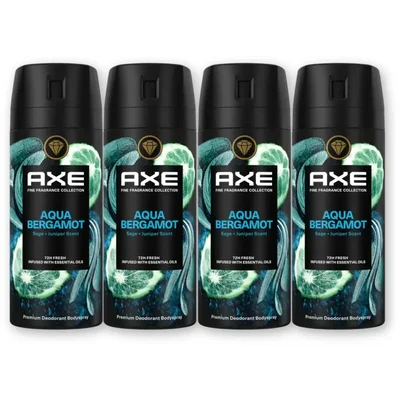 Axe Aqua bergamot deodorant bodyspray 4-pack
