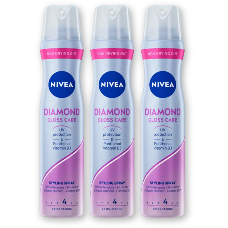 NIVEA Diamond gloss care styling spray 3-pack