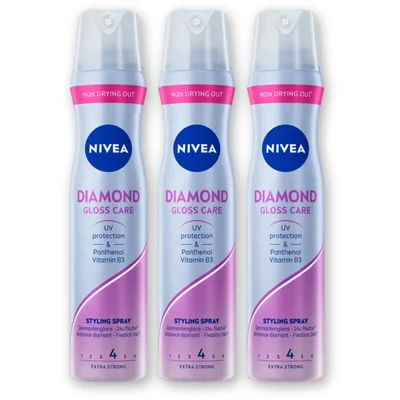 NIVEA Diamond gloss care styling spray 3-pack