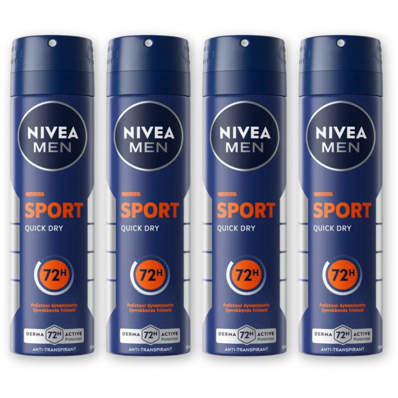 NIVEA Men sport anti transpirant spray 4-pack