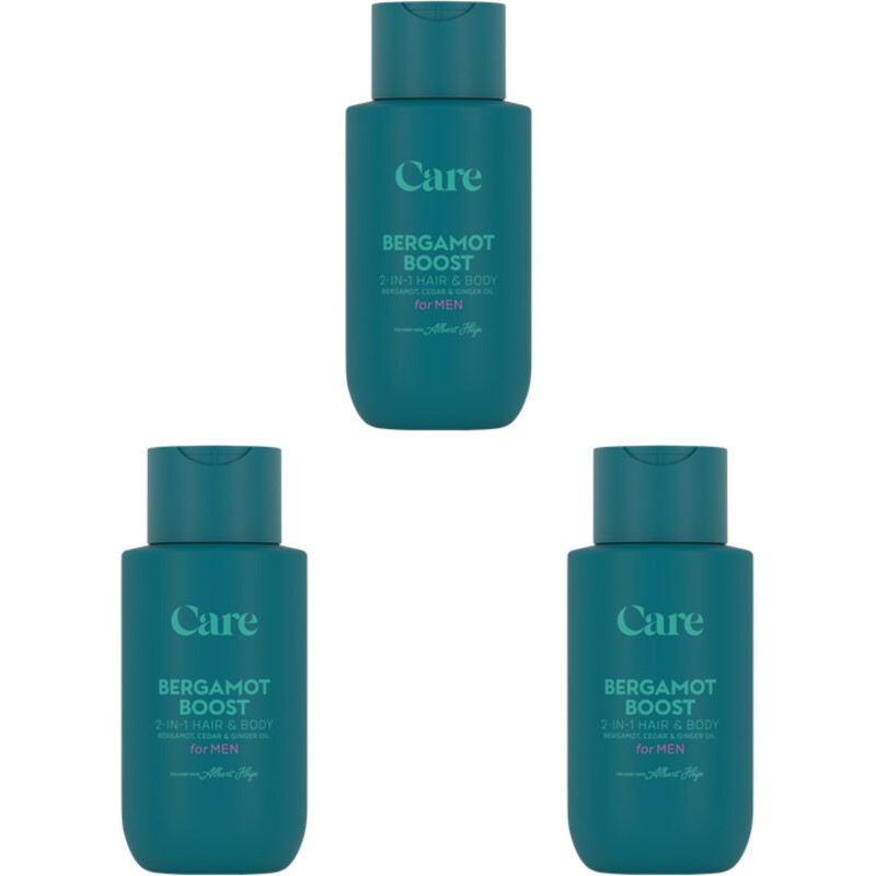 Care Bergamot boost hair & body men 3-pack