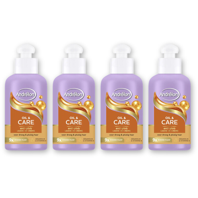 Andrélon Oil&care anti-pluis leave-incrème 4-pack