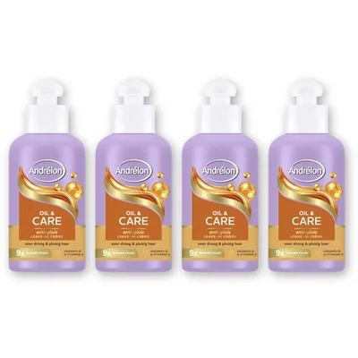 Andrélon Oil&care anti-pluis leave-incrème 4-pack