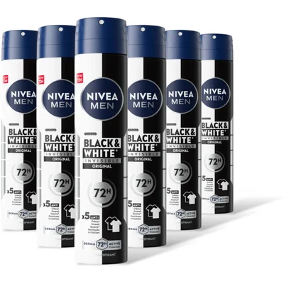 NIVEA Men black & white invisible spray 6-pack