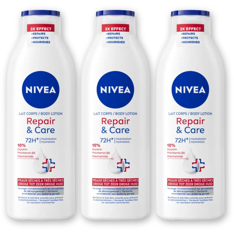 NIVEA Bodylotion repair & care 3-pack