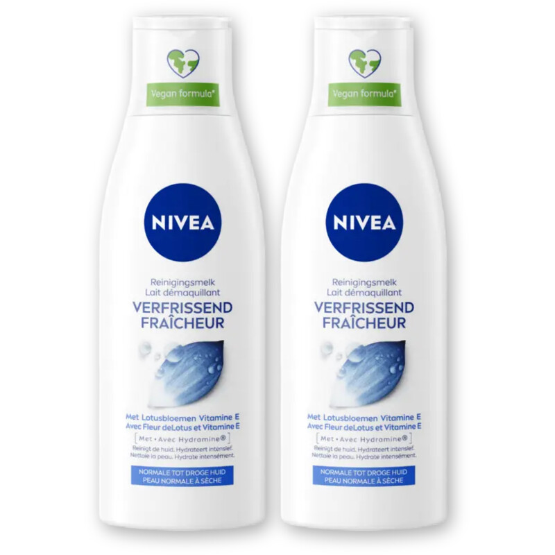 NIVEA Verfrissende reinigingsmelk vit E 2-pack