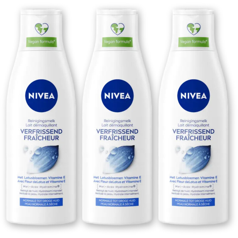 NIVEA Verfrissende reinigingsmelk vit E 3-pack