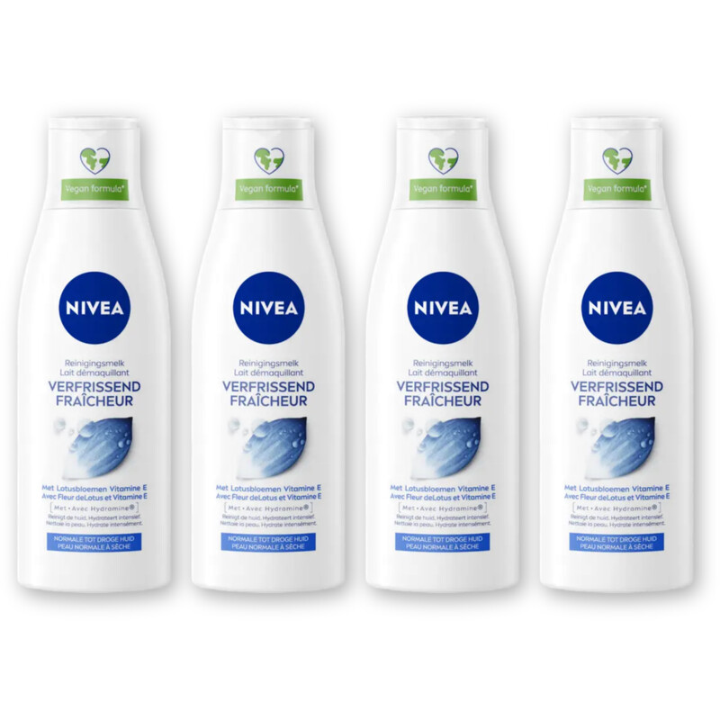 NIVEA Verfrissende reinigingsmelk vit E 4-pack