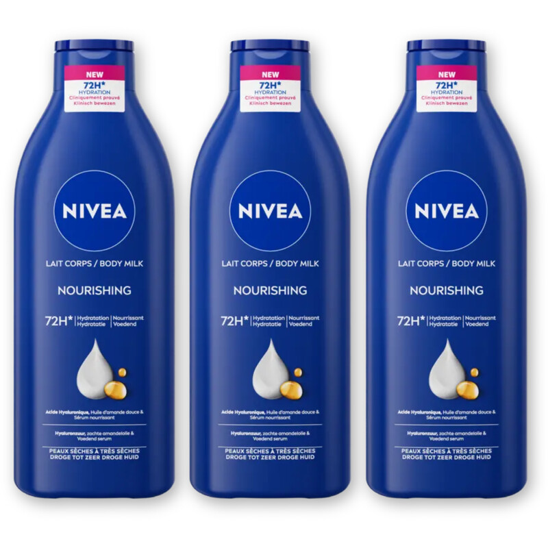 NIVEA Verzorgende bodymilk 48 uur hydra 3-pack