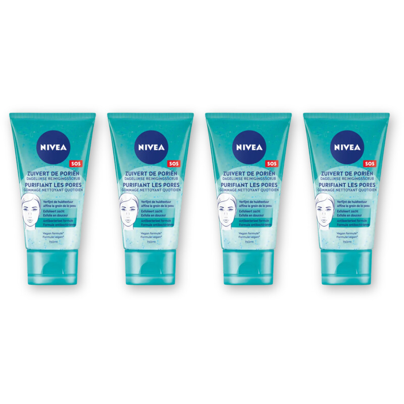 NIVEA Dagelijkse reinigingsscrub 4-pack