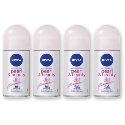 NIVEA Pearl & beauty deodorant roller 4-pack