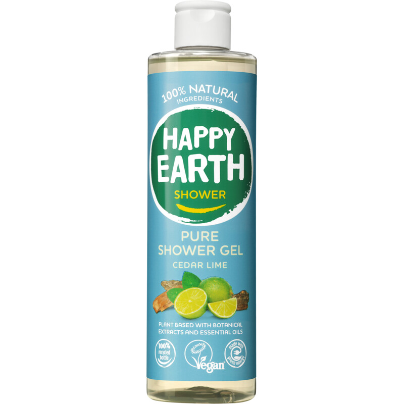 Happy Earth Pure shower gel cedar lime
