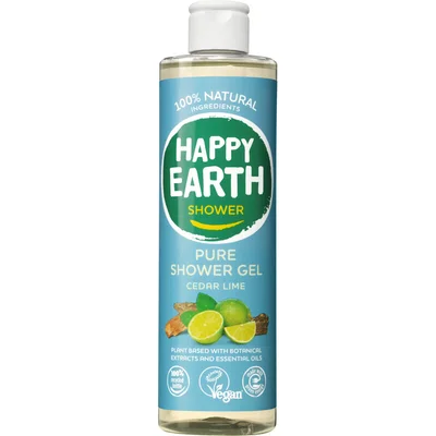 Happy Earth Pure shower gel cedar lime