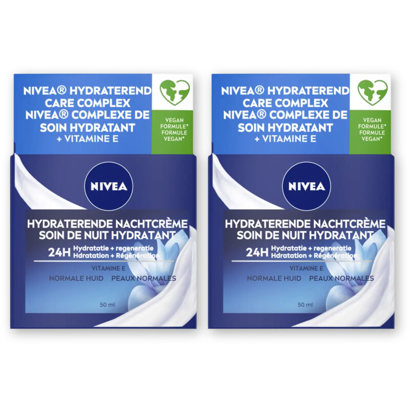 NIVEA Hydraterende nachtcreme norm huid 2-pack
