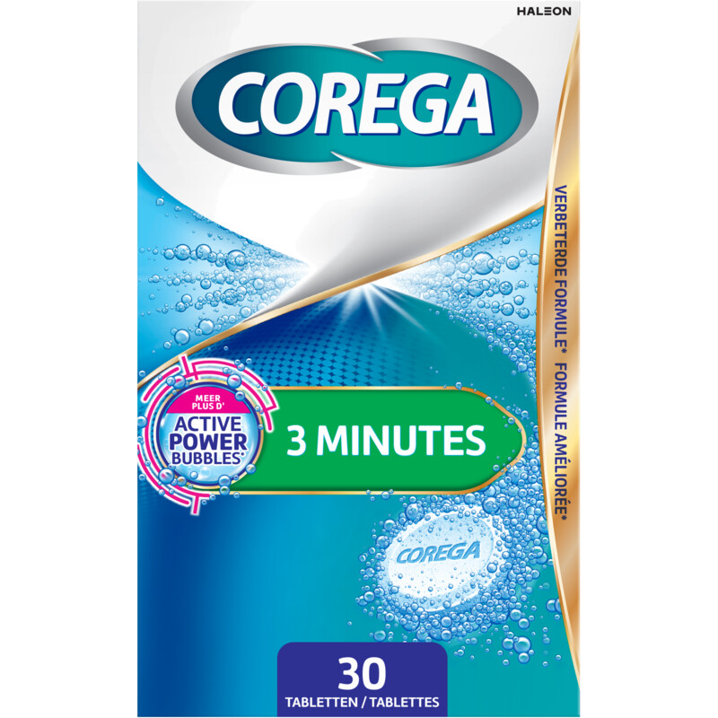 Corega Tabs 3 minuten