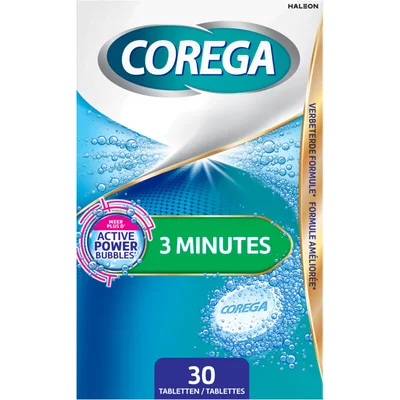 Corega Tabs 3 minuten