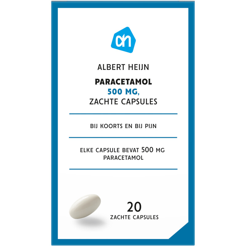 AH Paracetamol 500mg zachte capsules