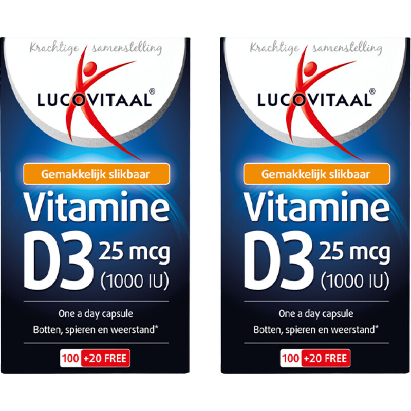 Lucovitaal Vitamine D3 25 mcg capsules 2-pack